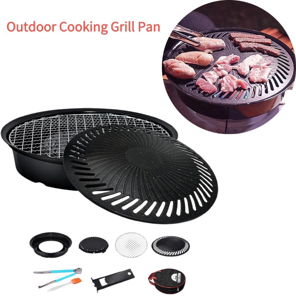 Camping Cooking Grill - Korean Smokeless Barbecue Grill Pan Gas