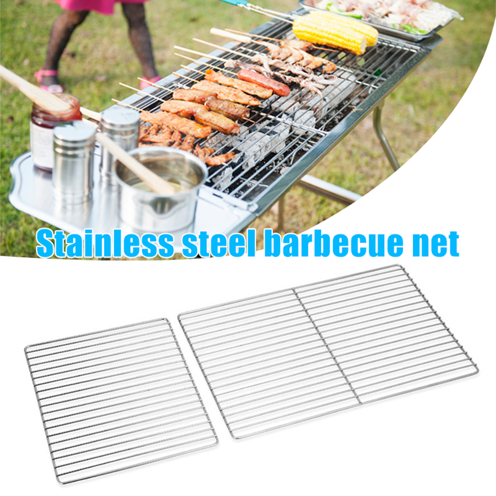 Camping Cooking Grill - Stainless Steel BBQ Grill Grid Cooking