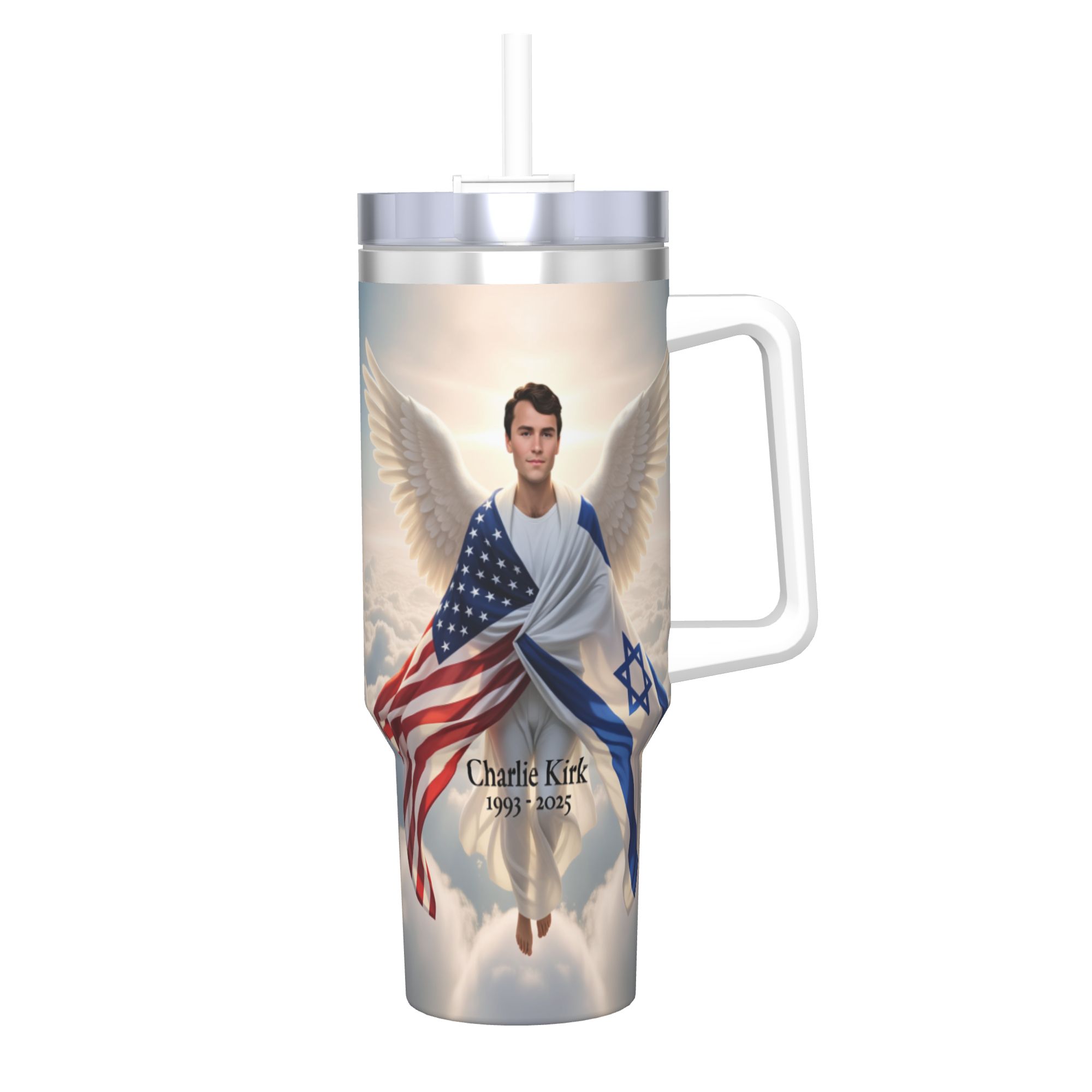 Camping Cooking Mug - Charlie Kirk Angelic Advocate Stainless Steel