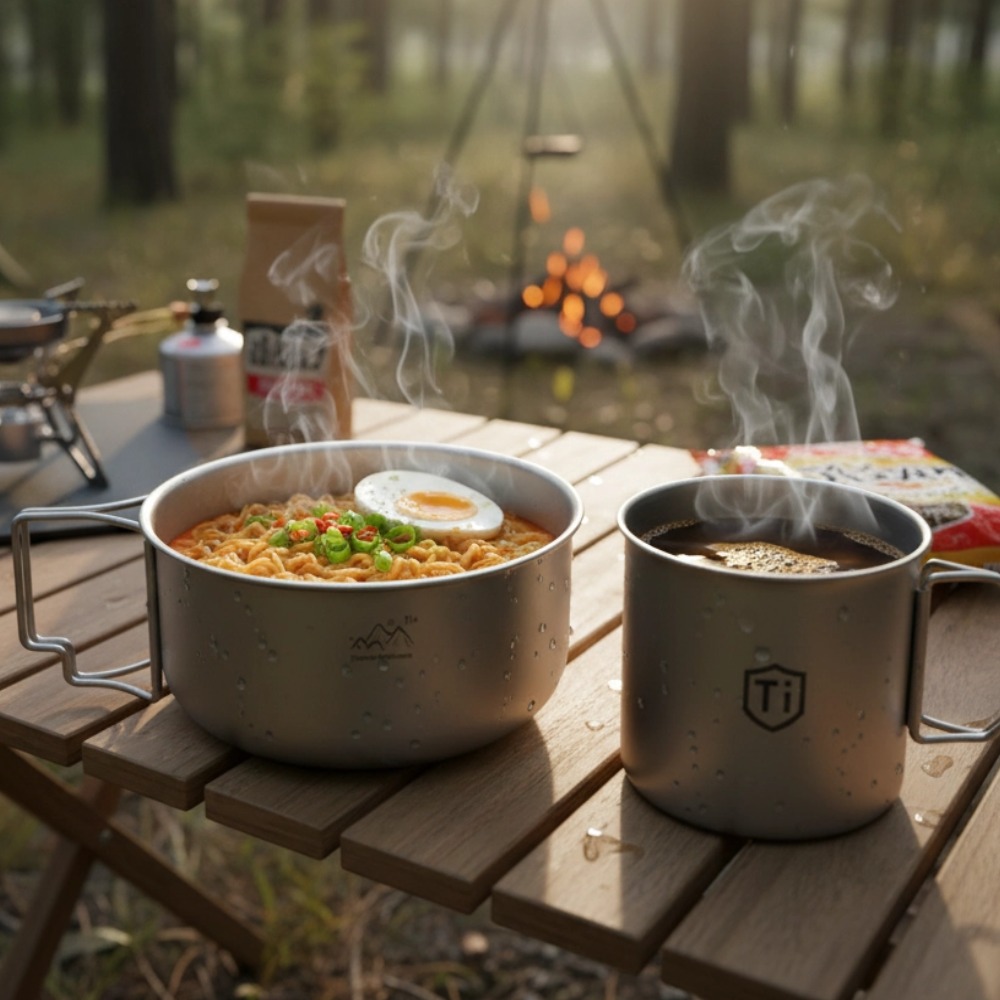 Camping Cooking Mug - 220/550ml Ultralight Camping Cup & Bowl