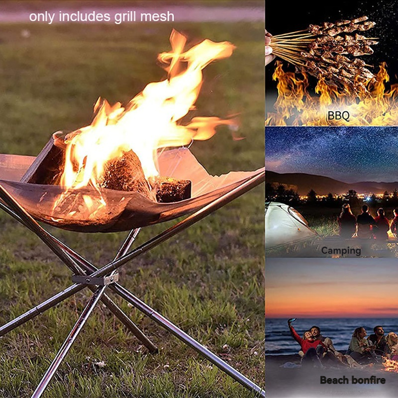 Camping Cooking Mesh - Portable Fire Pit Durable Outdoor Camping