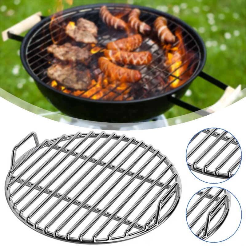 Camping Cooking Grill - BBQ Rack,Grilling Grates Replacement,Round 40cm Cast