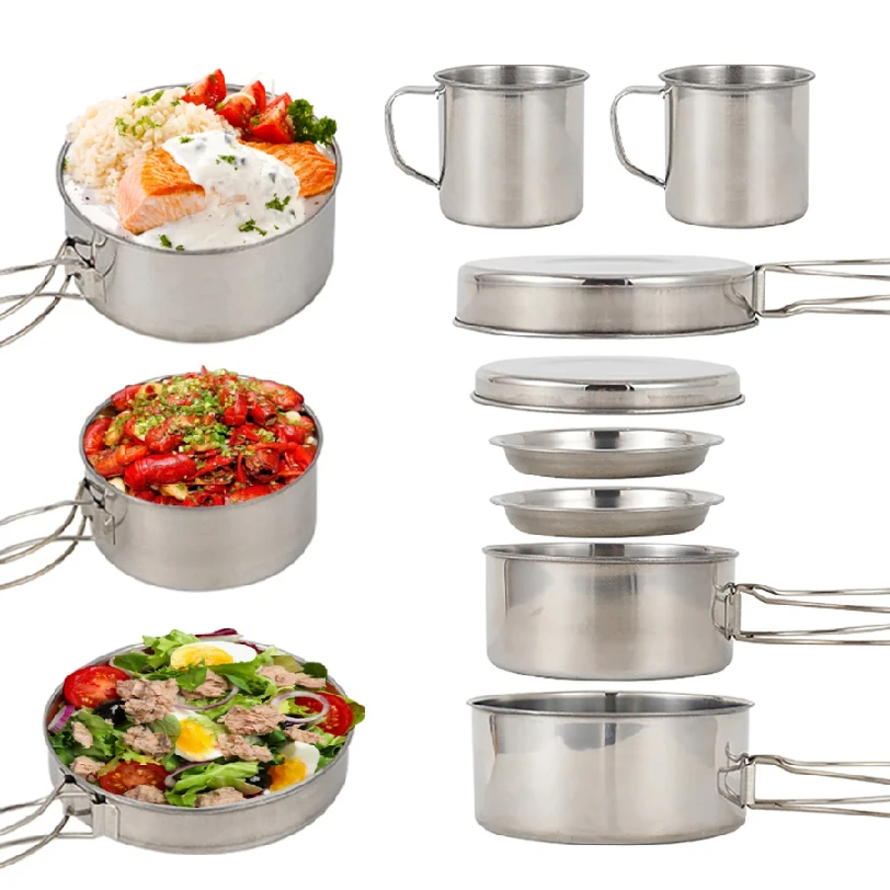 8pcs/Set Camping Cookware Mess - Camping Cooking Roll recensie en prijs