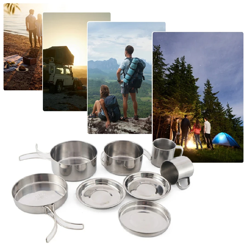 8pcs/Set Camping Cookware Mess - Camping Cooking Roll recensie en prijs