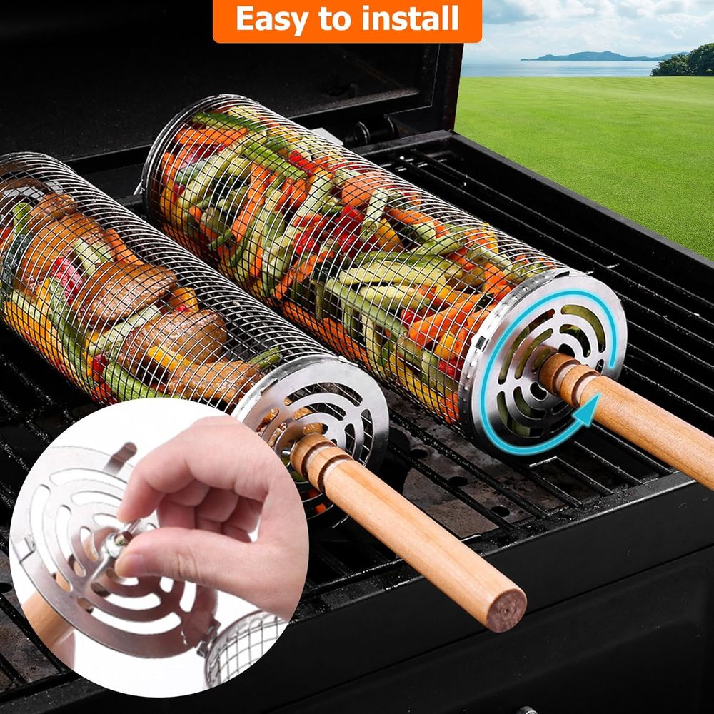 Large Round Stainless Steel Gr - Camping Cooking Grill recensie en prijs