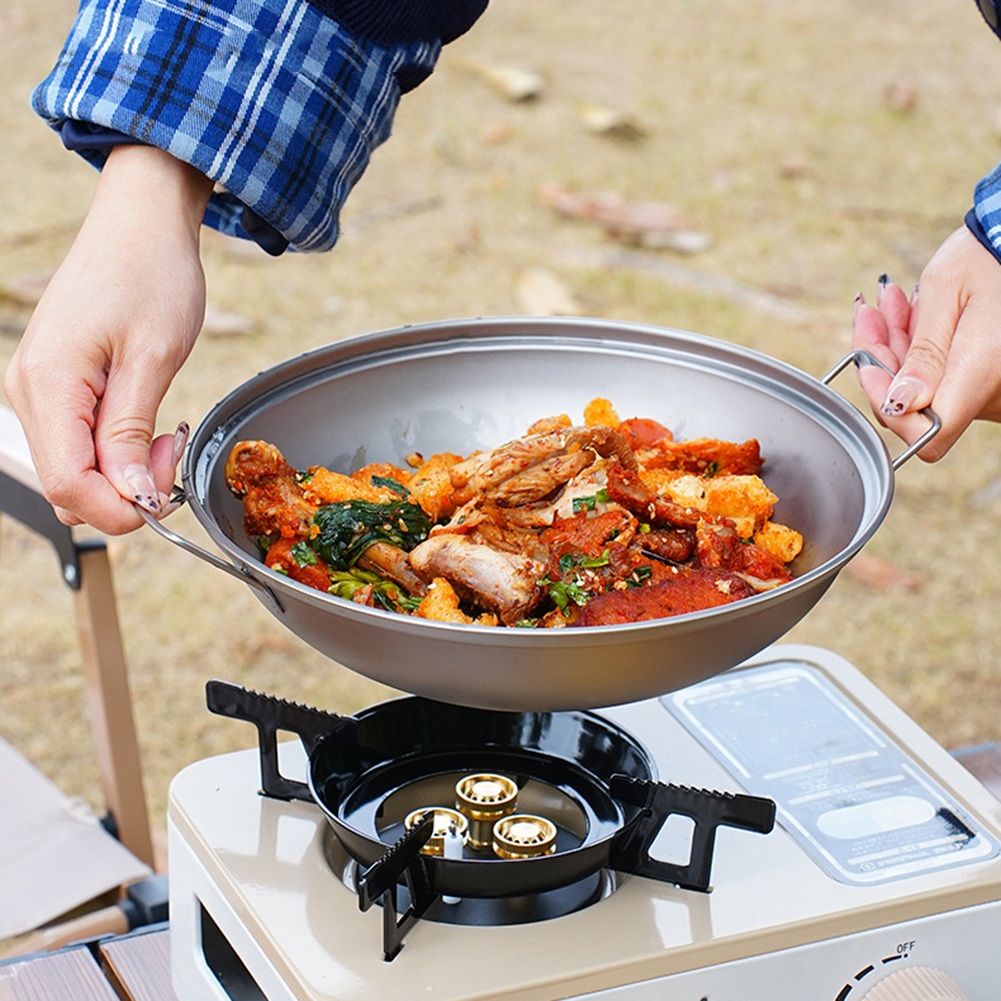 Titanium Wok Pan with Lid Doub - Camping Cooking Roll recensie en prijs