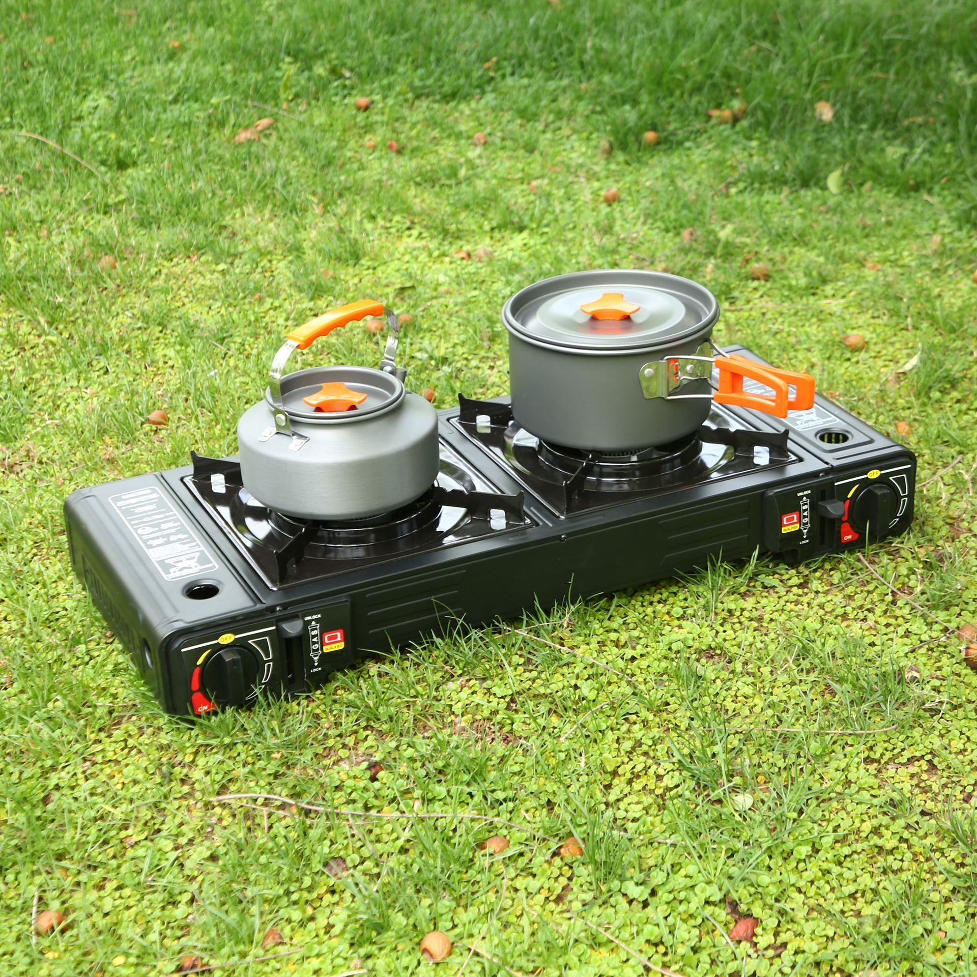 Dual Burner Gas BBQ Grill,Port - Camping Double Cooking Stove recensie en prijs