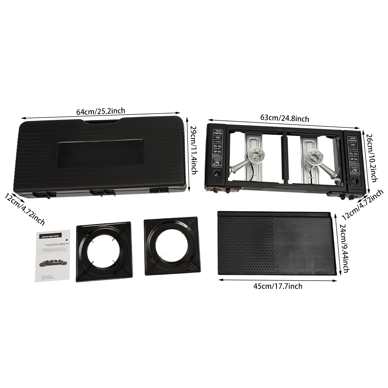 Dual Burner Gas BBQ Grill,Port - Camping Double Cooking Stove recensie en prijs