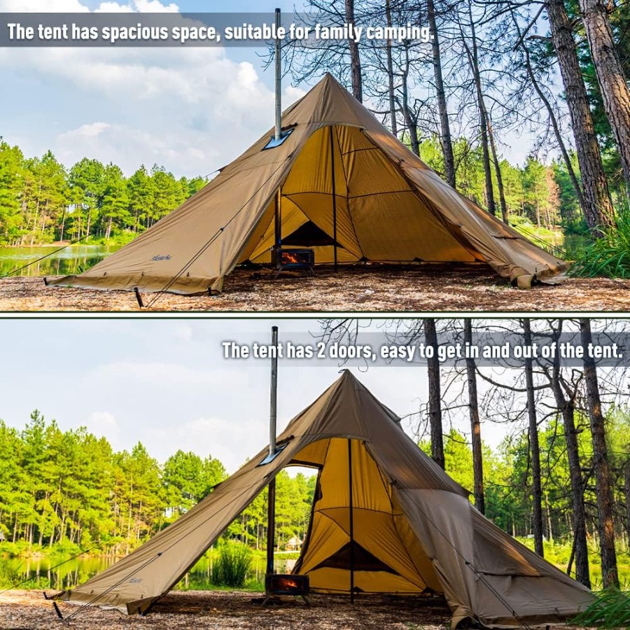 Camping Hot Tent 4-8 Person Ti - Camping Double Cooking Stove recensie en prijs