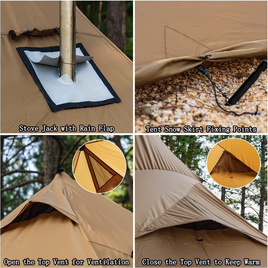 Camping Hot Tent 4-8 Person Ti - Camping Double Cooking Stove recensie en prijs