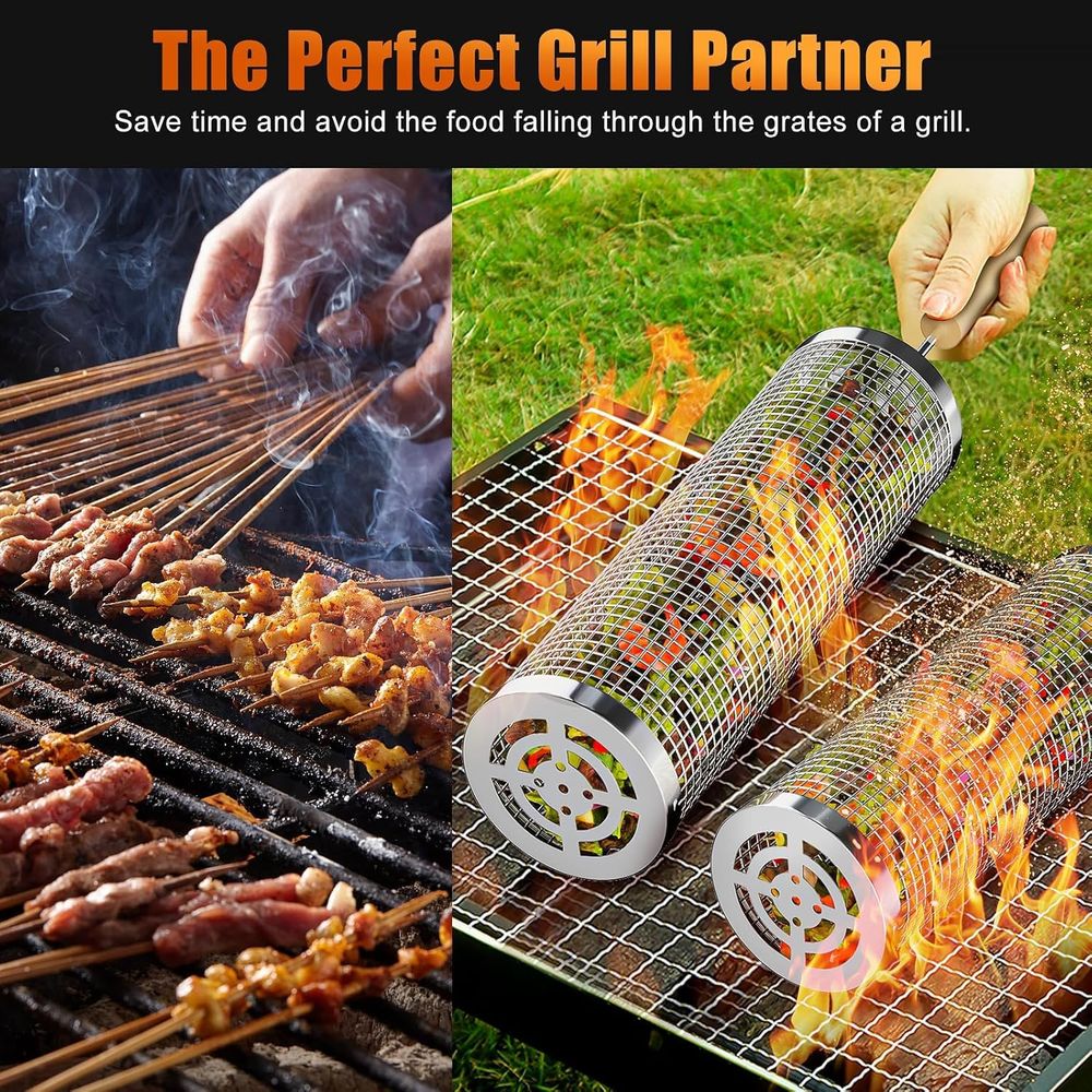 Set of 2 Stainless Steel BBQ G - Camping Cooking Grill recensie en prijs