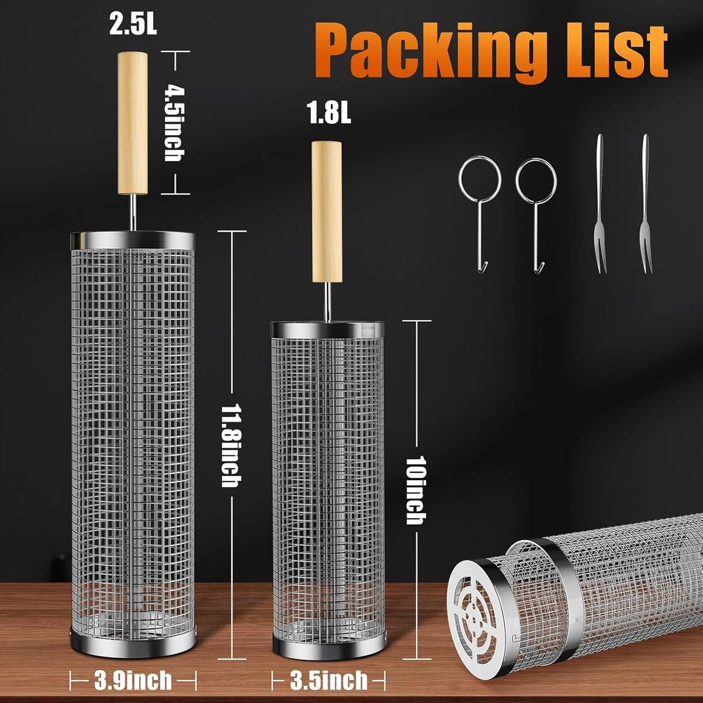 Set of 2 Stainless Steel BBQ G - Camping Cooking Grill recensie en prijs