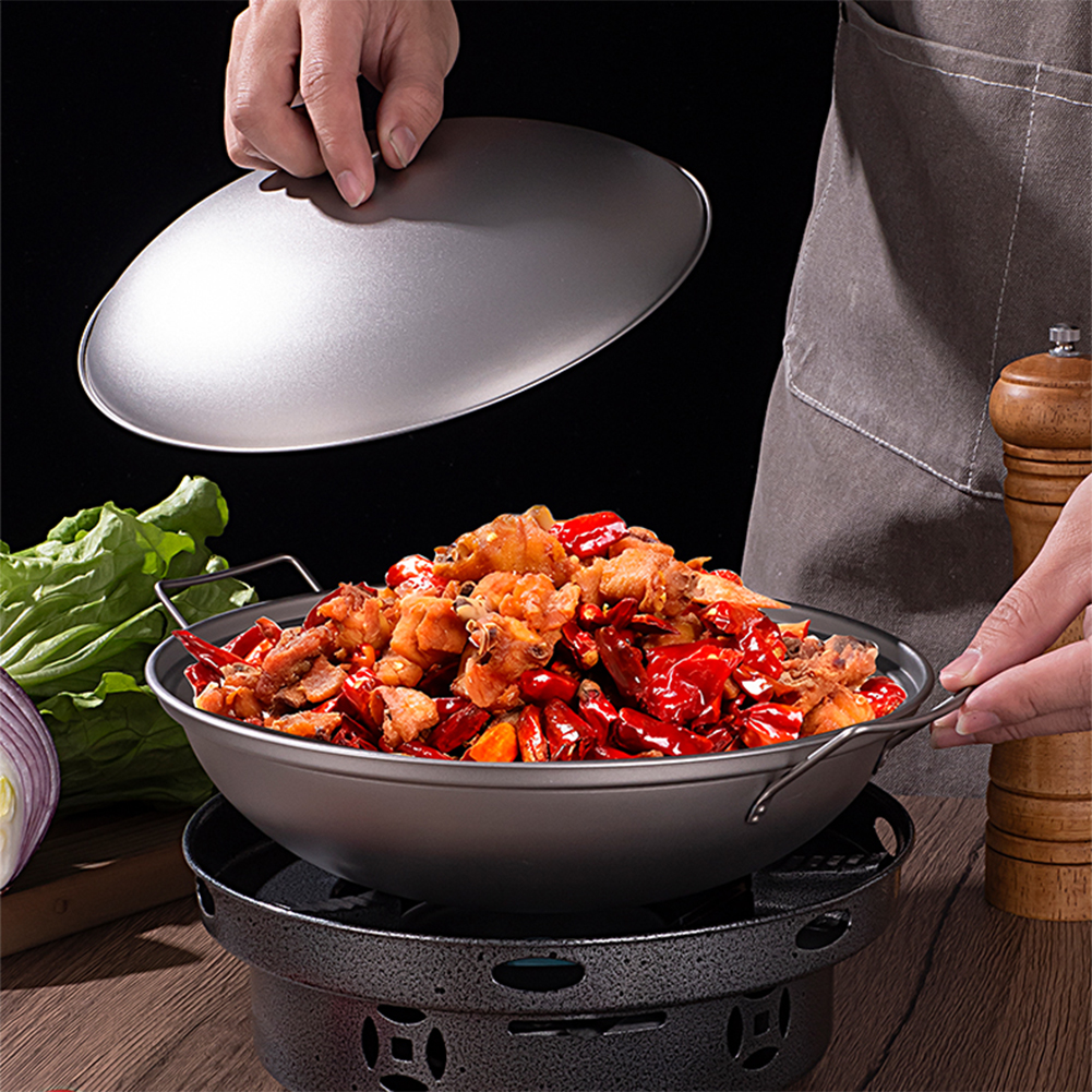 1.8L Titanium Wok Pan with Lid - Camping Double Cooking Stove recensie en prijs