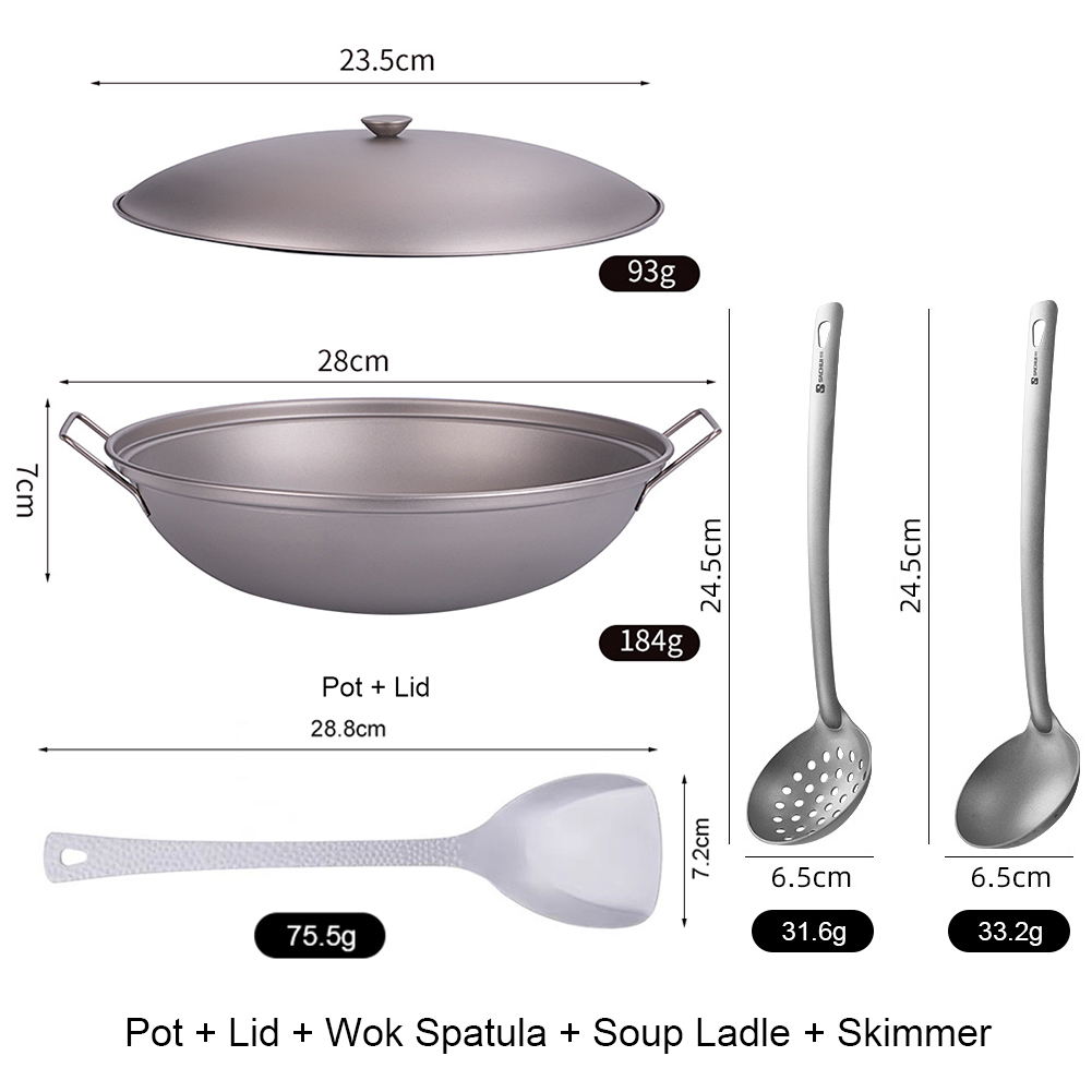 1.8L Titanium Wok Pan with Lid - Camping Double Cooking Stove recensie en prijs