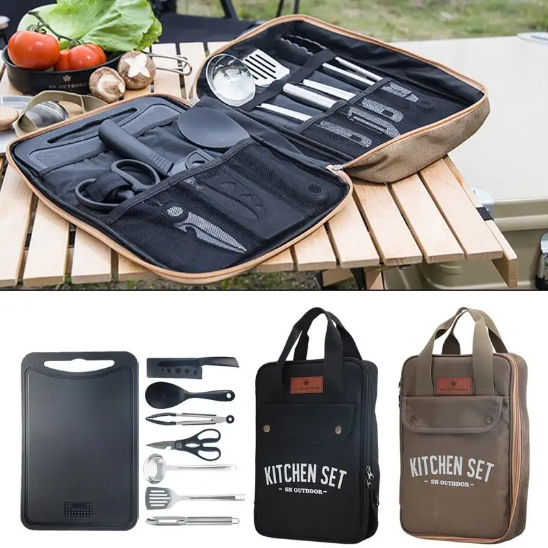 8pcs Camping Kitchen Cookware  - Camping Cooking Roll recensie en prijs