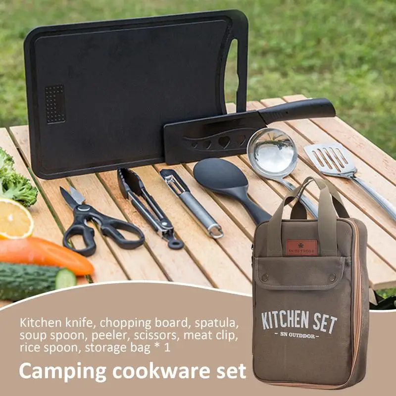8pcs Camping Kitchen Cookware  - Camping Cooking Roll recensie en prijs