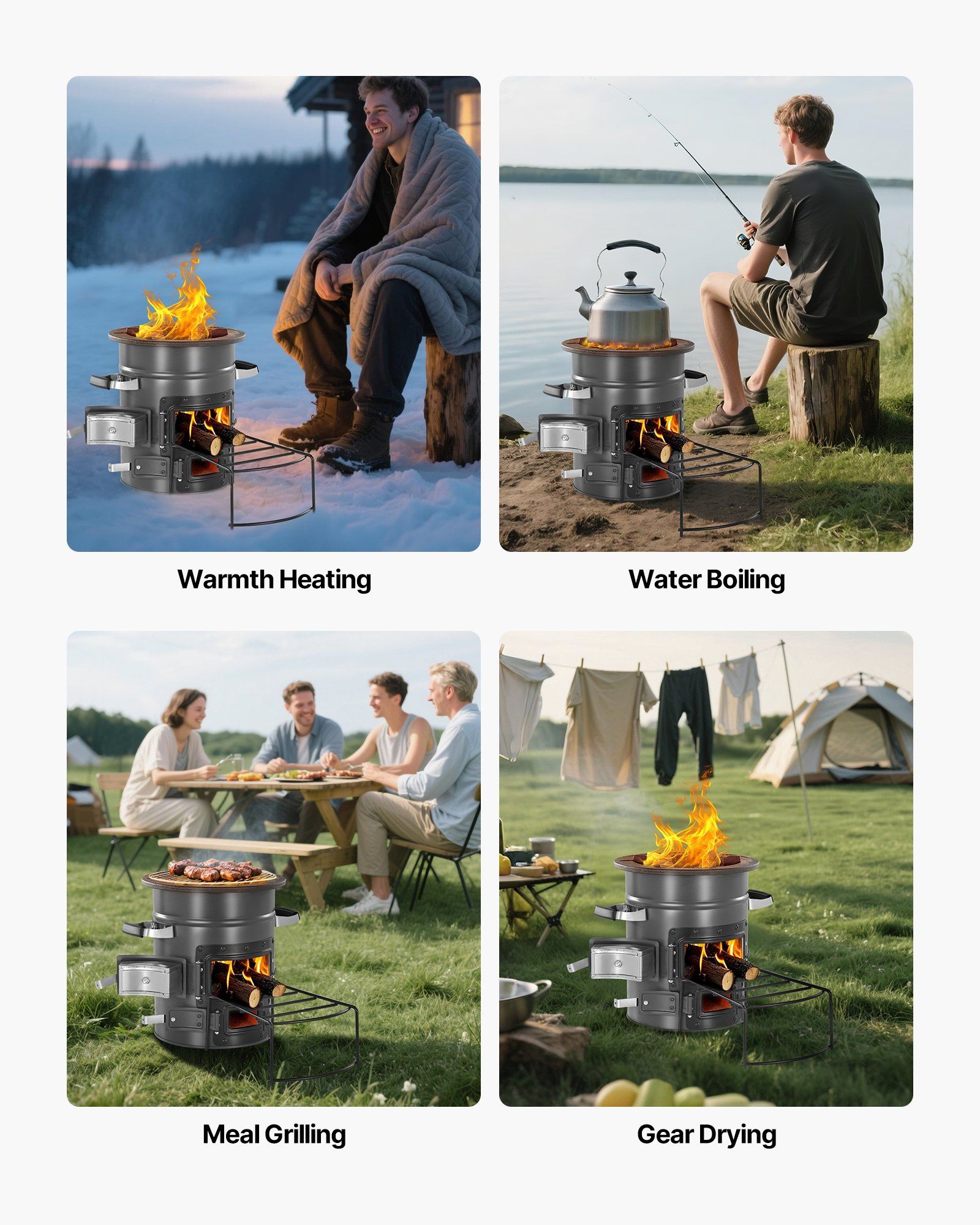 Outdoor Portable Rocket Stove  - Camping Double Cooking Stove recensie en prijs
