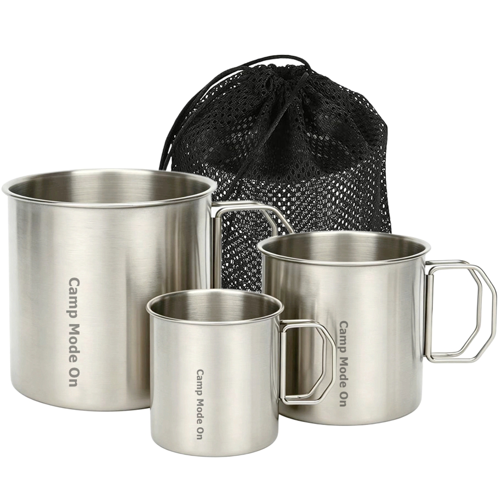 Set of 3 Cup Stainless Steel C - Camping Cooking Mug recensie en prijs