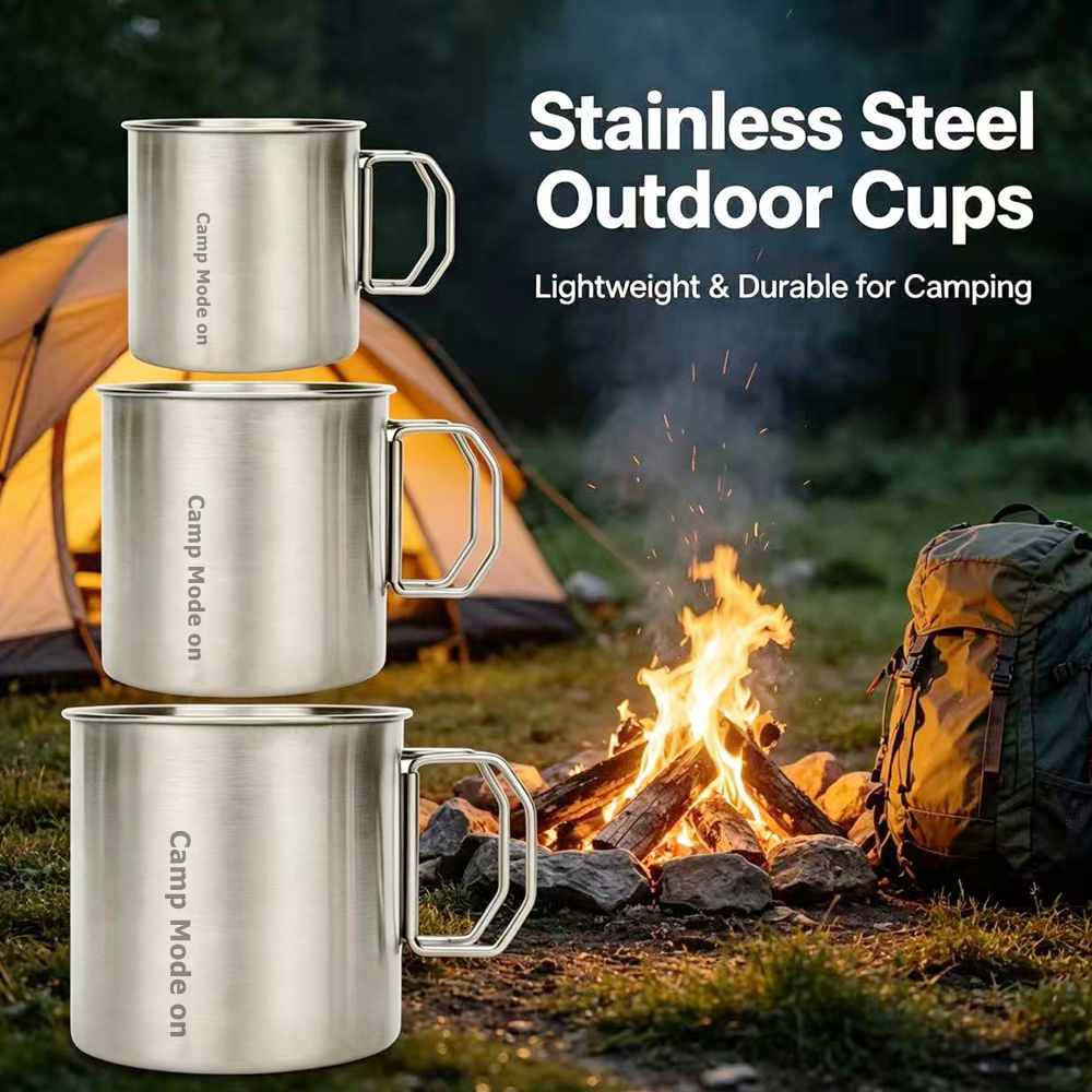 Set of 3 Cup Stainless Steel C - Camping Cooking Mug recensie en prijs