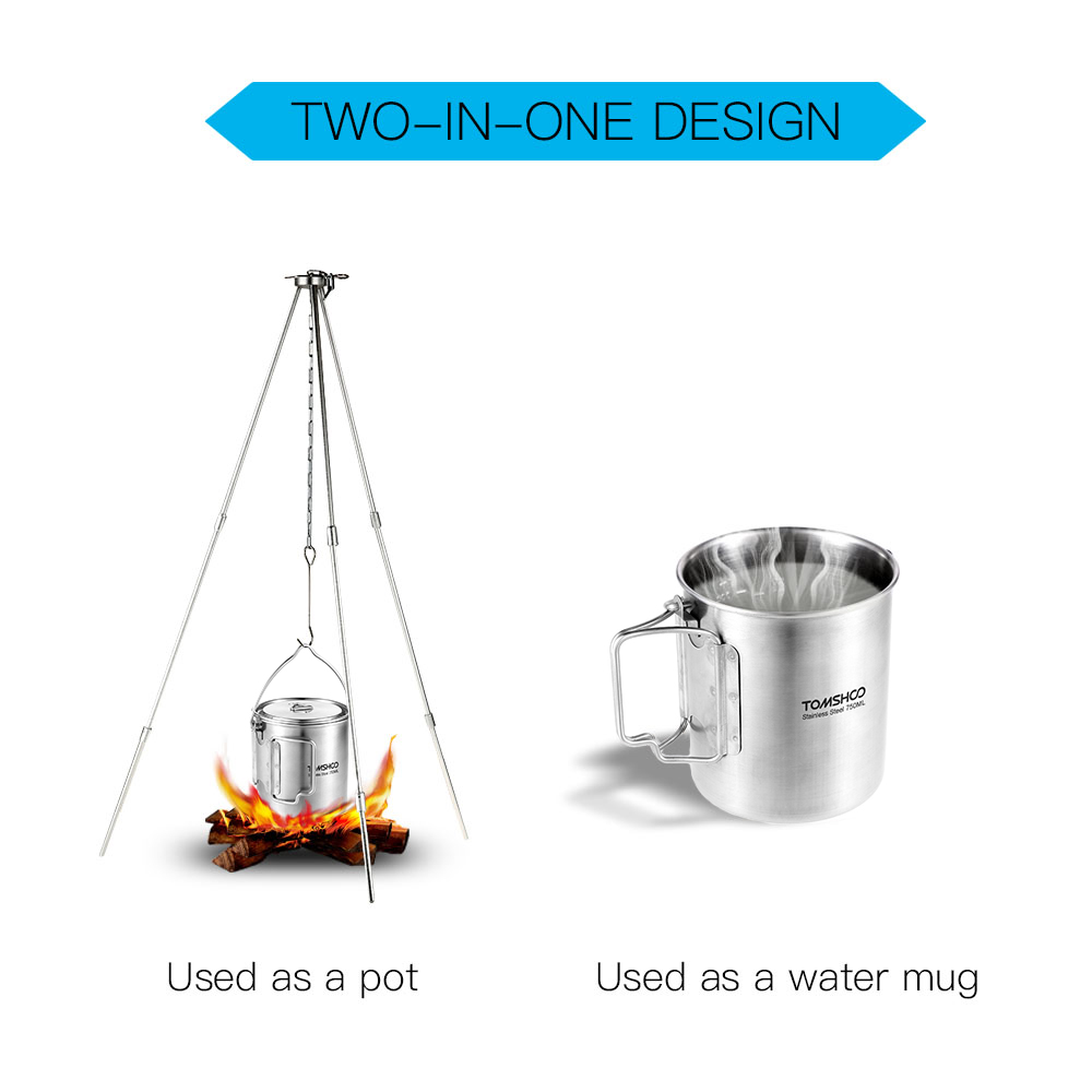 TOMSHOO 750ml Stainless Steel  - Camping Cooking Mesh recensie en prijs