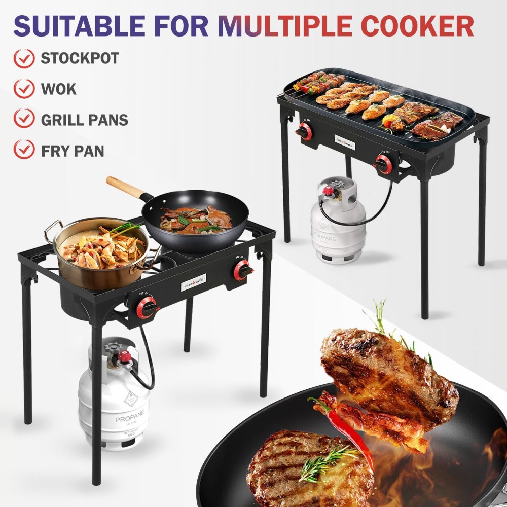 Portable Propane Grill 2 Burne - Camping Double Cooking Stove recensie en prijs