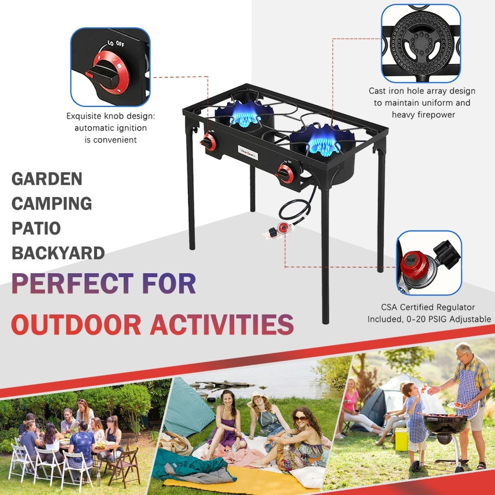 Portable Propane Grill 2 Burne - Camping Double Cooking Stove recensie en prijs