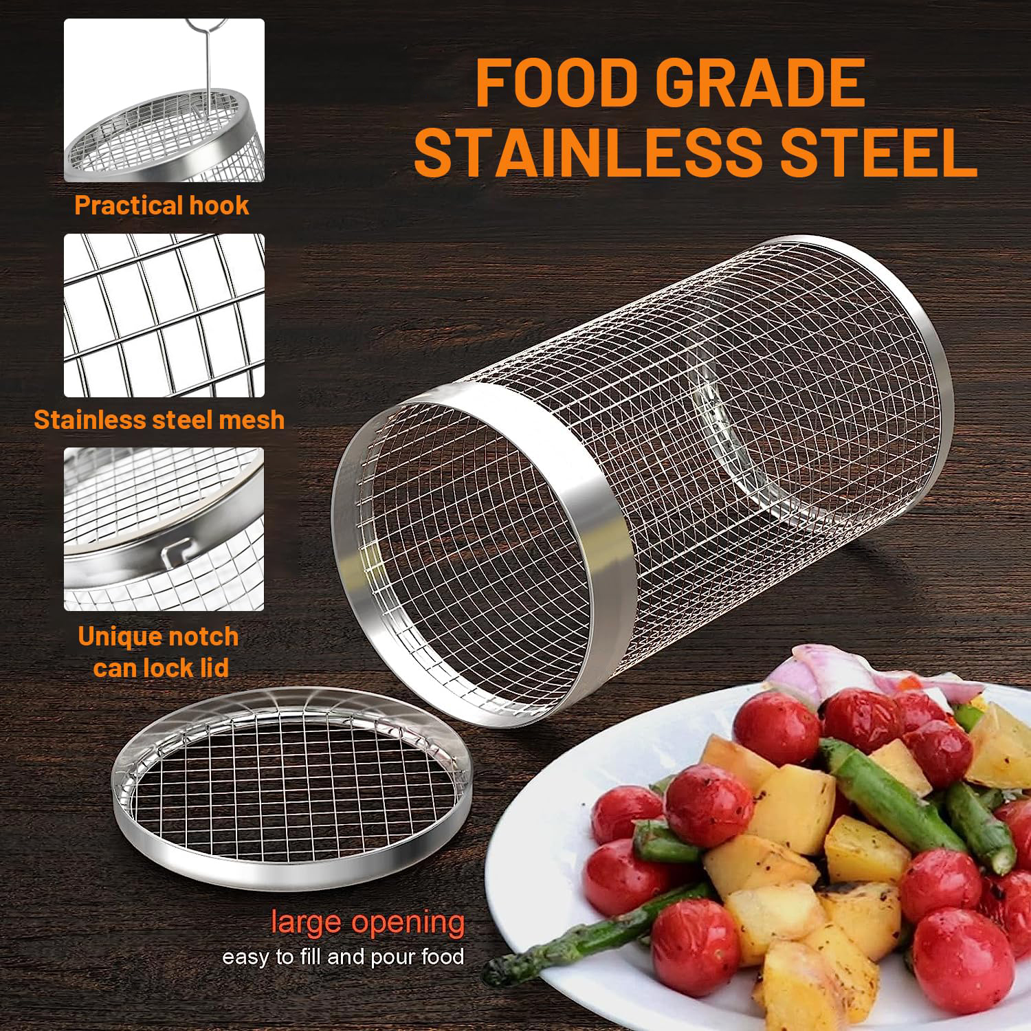 2 Pieces Rolling Grilling Bask - Camping Cooking Mesh recensie en prijs