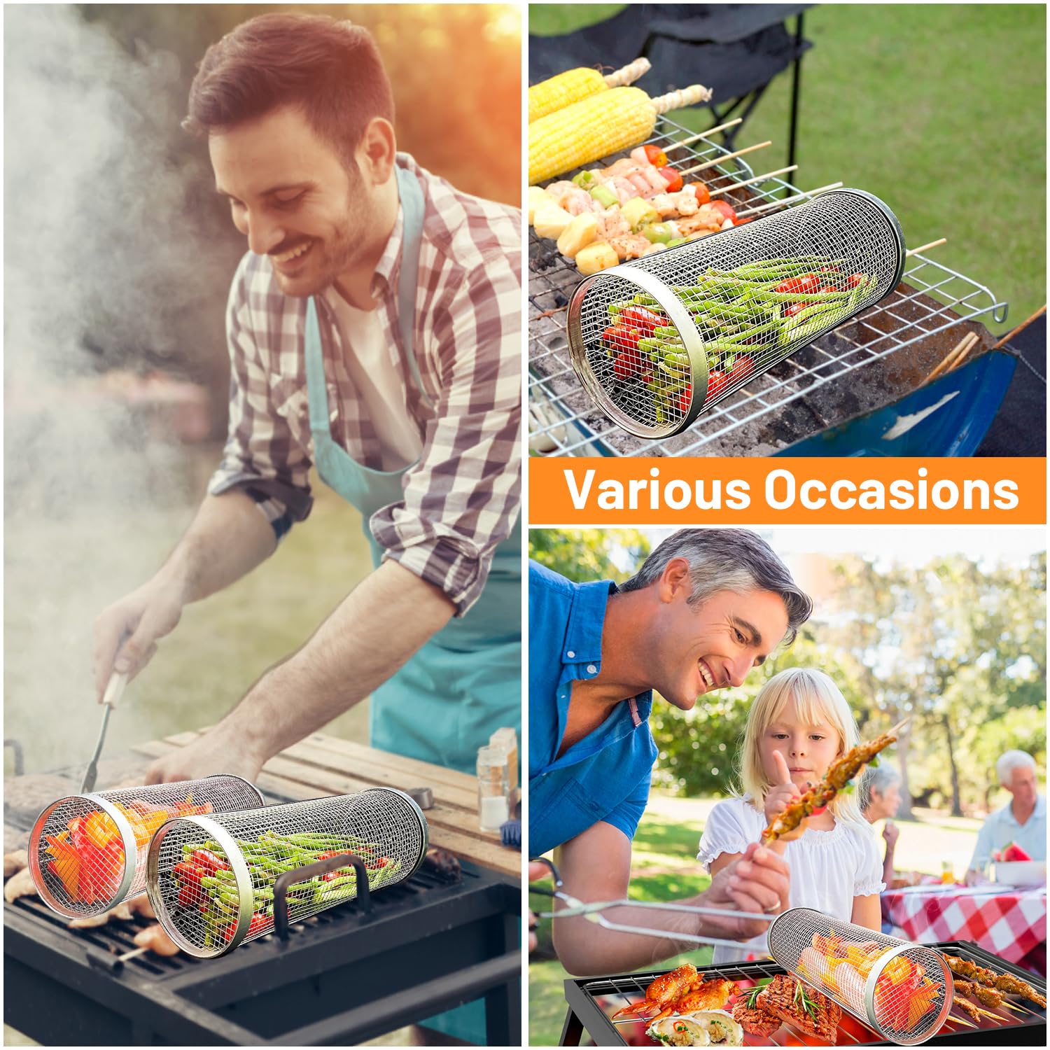 2 Pieces Rolling Grilling Bask - Camping Cooking Mesh recensie en prijs