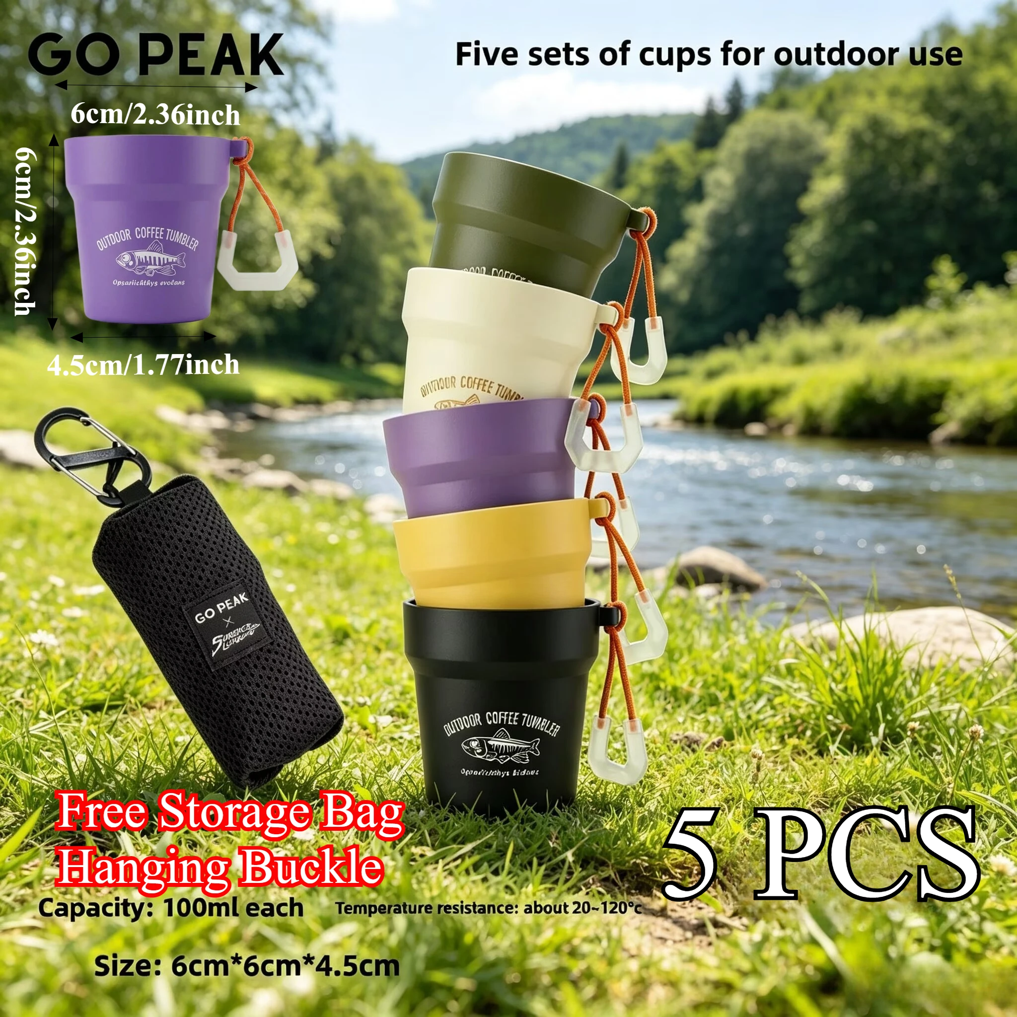 GO PEAK 5PCS Ultralight Campin - Camping Cooking Mug recensie en prijs