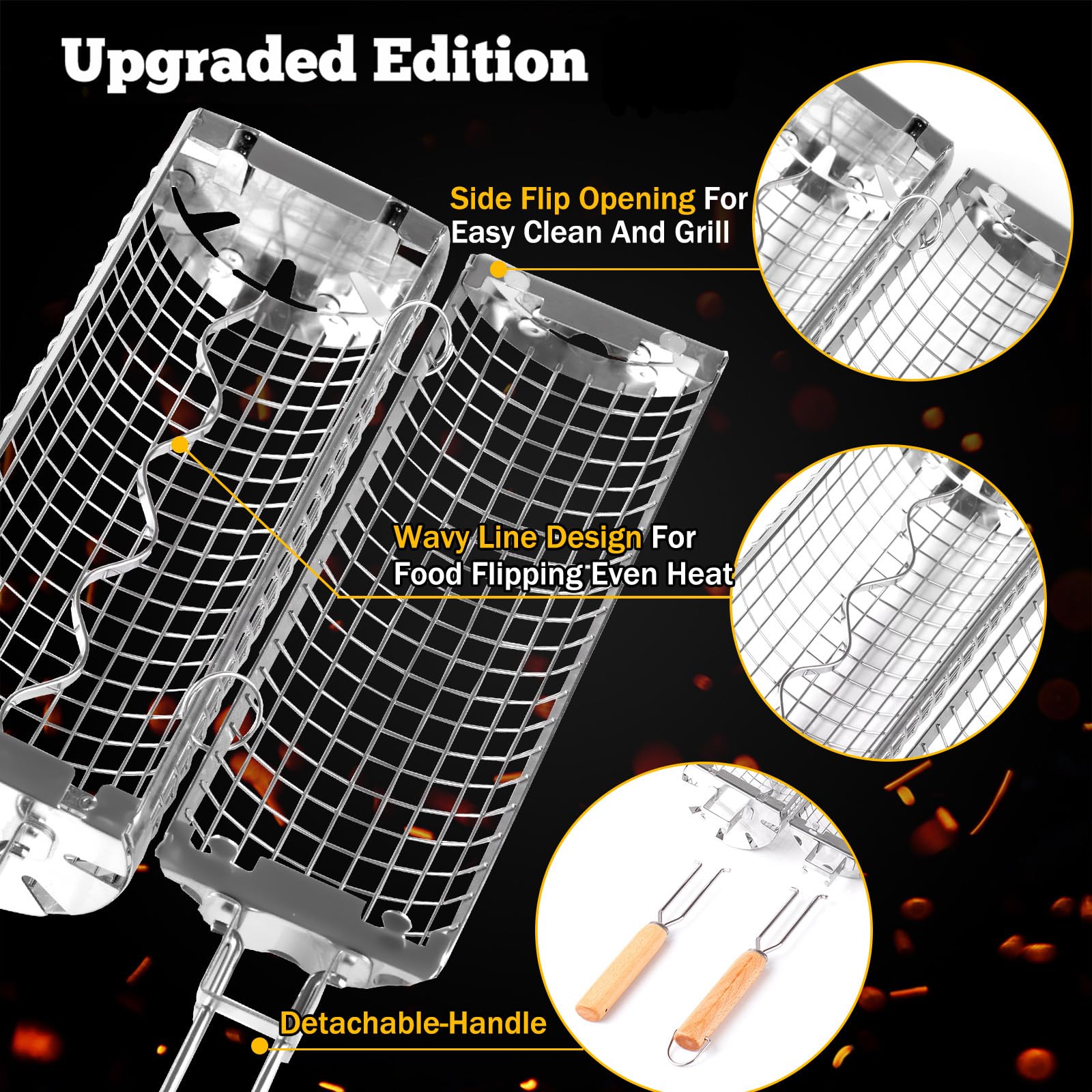 BUYYES Rolling Grill Basket BB - Camping Cooking Mesh recensie en prijs