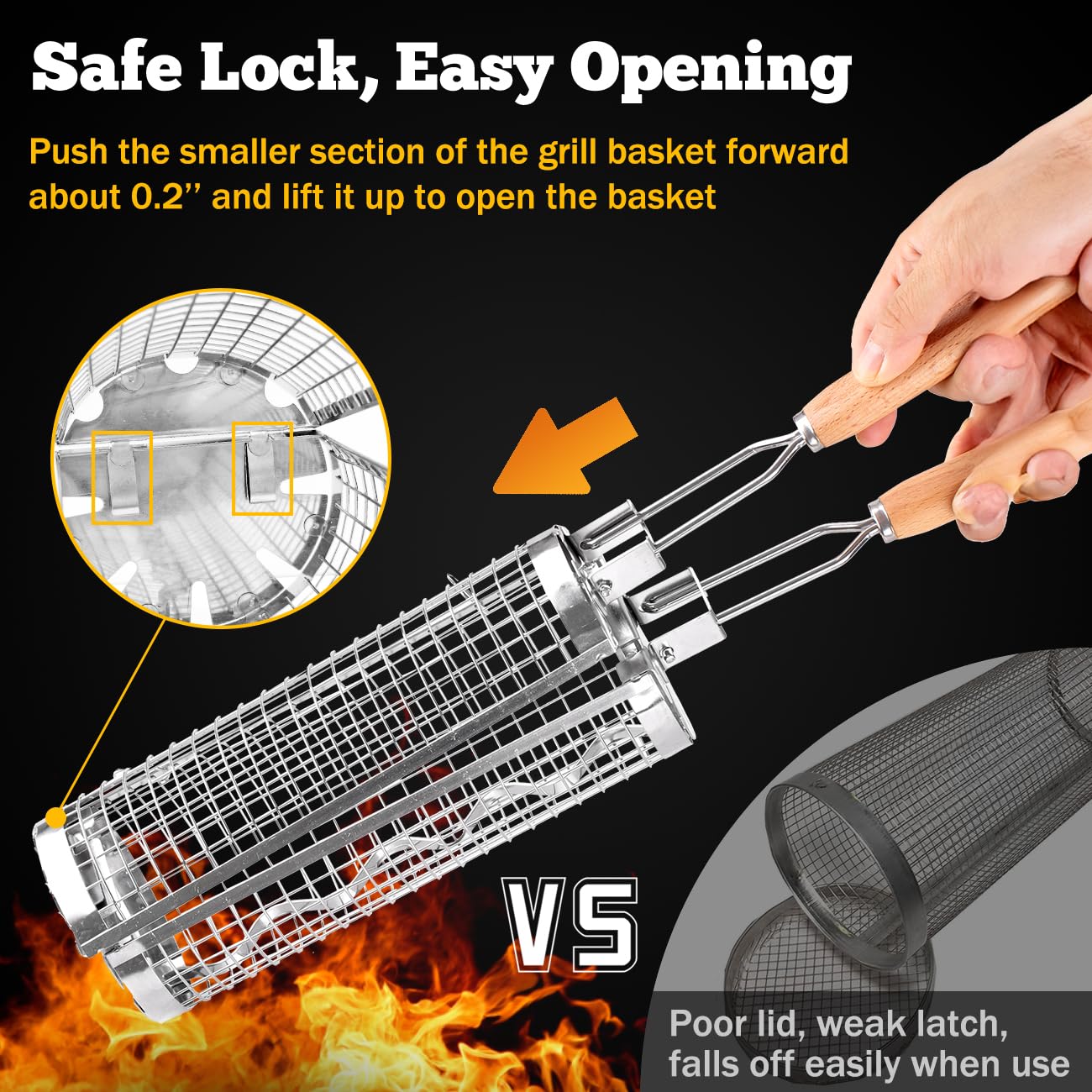 BUYYES Rolling Grill Basket BB - Camping Cooking Mesh recensie en prijs